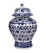 Ginger Jar Cinese Porcellana Lotus Blu Bianco D17xH32cm