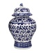 Pot à Gingembre Chinois Porcelaine Lotus Bleu Blanc D17xH32cm