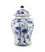 Pot à Gingembre Chinois Fleurs de Porcelaine Bleu Blanc D29xH48cm