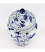 Chinese Gemberpot Blauw Wit Porselein Bloesems D29xH48cm