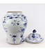 Ginger Jar Cinese FIori di Porcellana Blu Bianco D29xH48cm