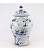 Tarro de Jengibre Chino Templo Porcelana Flores Azul Blanca D29xAlto48cm