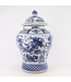 Tarro de Jengibre Chino Templo Porcelana Qilin Azul Blanca D40xAlto64cm