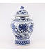 Tarro de Jengibre Chino Templo Porcelana Qilin Azul Blanca D40xAlto64cm