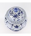 Tarro de Jengibre Chino Templo Porcelana Qilin Azul Blanca D40xAlto64cm