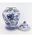 Ginger Jar Cinese Porcellana Blu Bianco Dipinto a Mano Qilin D29xH46cm