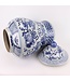 Chinese Ginger Jar Blue White Porcelain Handpainted Qilun D29xH46cm