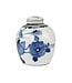 Tarro de Jengibre Chino Templo Porcelana Aves Azul Blanca D14xAlto17cm