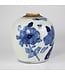Tarro de Jengibre Chino Templo Porcelana Aves Azul Blanca D14xAlto17cm