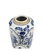 Chinesische Deckelvase Blau Weiß Porzellan Keramik D19xH29cm
