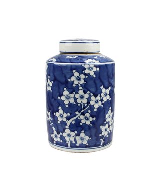 Fine Asianliving Pot à Gingembre Chinois Porcelain Bleu Blanc Fleurs D19xH29cm