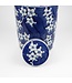 Tarro de Jengibre Chino Templo Porcelana Flores Azul Blanca D19xAlto29cm