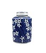 Tarro de Jengibre Chino Templo Porcelana Flores Azul Blanca D19xAlto29cm