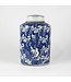 Chinese Ginger Jar Blue White Porcelain Butterflies D19xH29cm