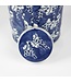 Chinese Gemberpot Blauw Wit Porselein Vlinders D19xH29cm
