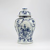 Fine Asianliving Pot à Gingembre Chinois Bleu Blanc Porcelaine Peinte à la Main Poterie D26xH40cm