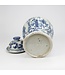 Chinesische Vase mit Deckel Blau Weiß Porzellan Handbemalte Keramik D26xH40cm