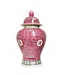 Tarro de Jengibre Chino Porcelana Rosa Wan Shou Wu Jiang Longevidad D20xH35cm