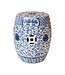 Keramische Kruk Blauw Wit Chinese Lotus Handgschilderd D33xH45cm