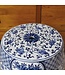 Keramische Kruk Blauw Wit Chinese Lotus Handgschilderd D33xH45cm