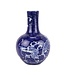 Chinesische Vase Blau Weiß Porzellan Drache D15xH23cm