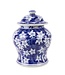 Fine Asianliving Ginger Jar Cinese Fiori Bianchi Blu D18xH24cm