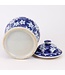 Pot à Gingembre Chinois Bleu Blanc Porcelaine Fleur D18xH24cm