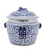 Fine Asianliving Chinese Ginger Jar Blue White Porcelain Double Happiness D25xH25cm