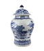 Chinese Gemberpot Blauw Wit Porselein Landschap D29xH48cm