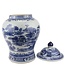 Tarro de Jengibre Chino Templo Porcelana Paisaje Azul Blanca D29xAlto48cm