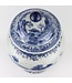 Ginger Jar Cinese Scenario Di Porcellana Bianca Blu D29xH48cm