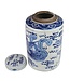 Pot à Gingembre Chinois Bleu Blanc Porcelaine Peint À La Main Dragon Phénix D26xH40cm