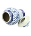 Tarro de Jengibre Chino Templo Porcelana Rosas Chinas Azul Blanca D25xAlto46cm