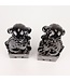 Chinese Foo Dogs Set/2 Porselein Zwart Handgemaakt D10xH27cm