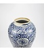Chinesische Vase mit Deckel Blau Weiß Porzellan Handbemalt D27xH47cm