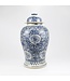 Chinese Ginger Jar Blue White Porcelain Handpainted D27xH47cm
