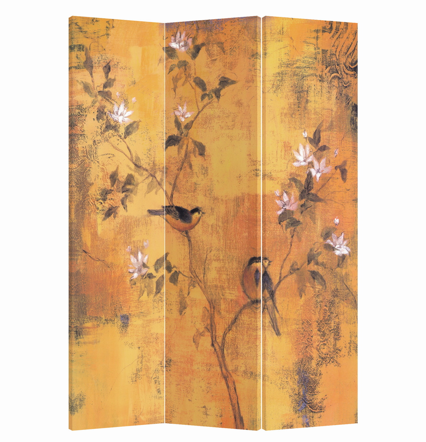 Room Divider Privacy Screen L120xH180cm 3 Panel Vintage Blossoms -  Orientique - Asianliving