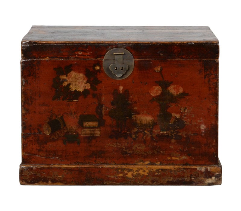 Antieke Chinese Kist Handbeschilderd B86xD46xH62cm
