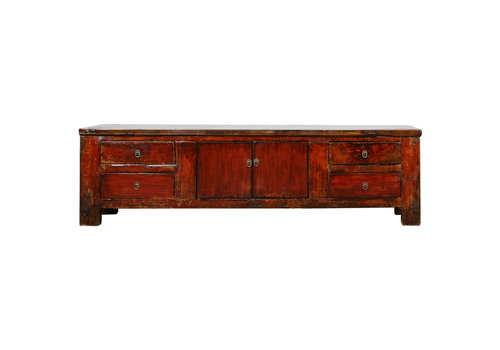 Fine Asianliving Antique Chinese TV Cabinet Red Glossy W198xD45xH55cm