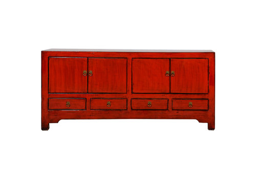 Fine Asianliving Antiek Chinees TV-meubel Rood Glanzend B141xD39xH63cm