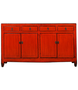 Fine Asianliving Credenza Cinese Antica Rossa Lucida L152xP40xA88cm