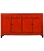 Buffet Chinois Ancien Rouge Haute Brillance L152xP40xH88cm