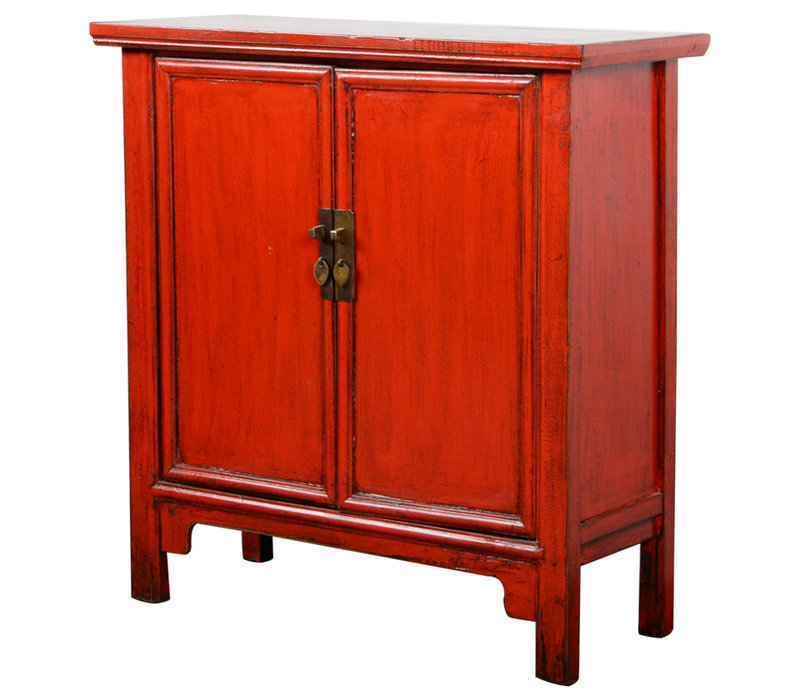 Antique Chinese Cabinet Red Glossy W96xD42xH100cm