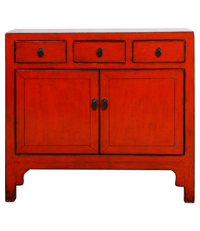 Antique Chinese Cabinet Red Glossy W99xD40xH92cm