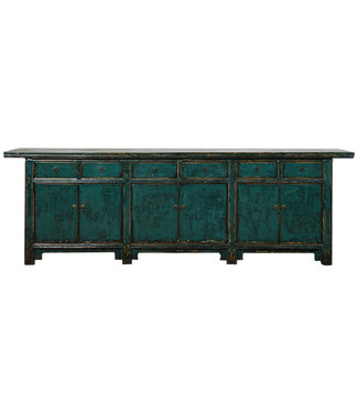 Fine Asianliving Antique Chinese Sideboard Teal Glossy W263xD46xH89cm