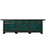 Credenza Antica Cinese Verde Acqua Lucida L263xP46xA89cm