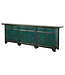 Antique Chinese Sideboard Teal Glossy W263xD46xH89cm