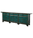 Credenza Antica Cinese Verde Acqua Lucida L263xP46xA89cm