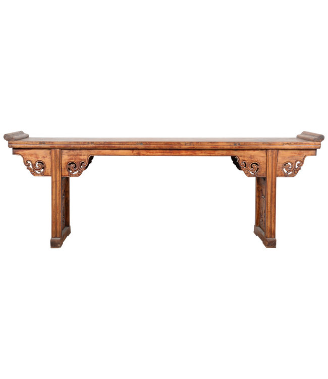 Tavolo da Altare Cinese Antico Intagliato a Mano L260xP47xA93cm