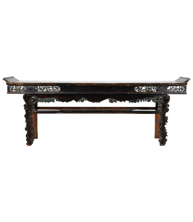 Table d'autel Chinoise Ancien Sculptée à La Main L233xP40xH89cm